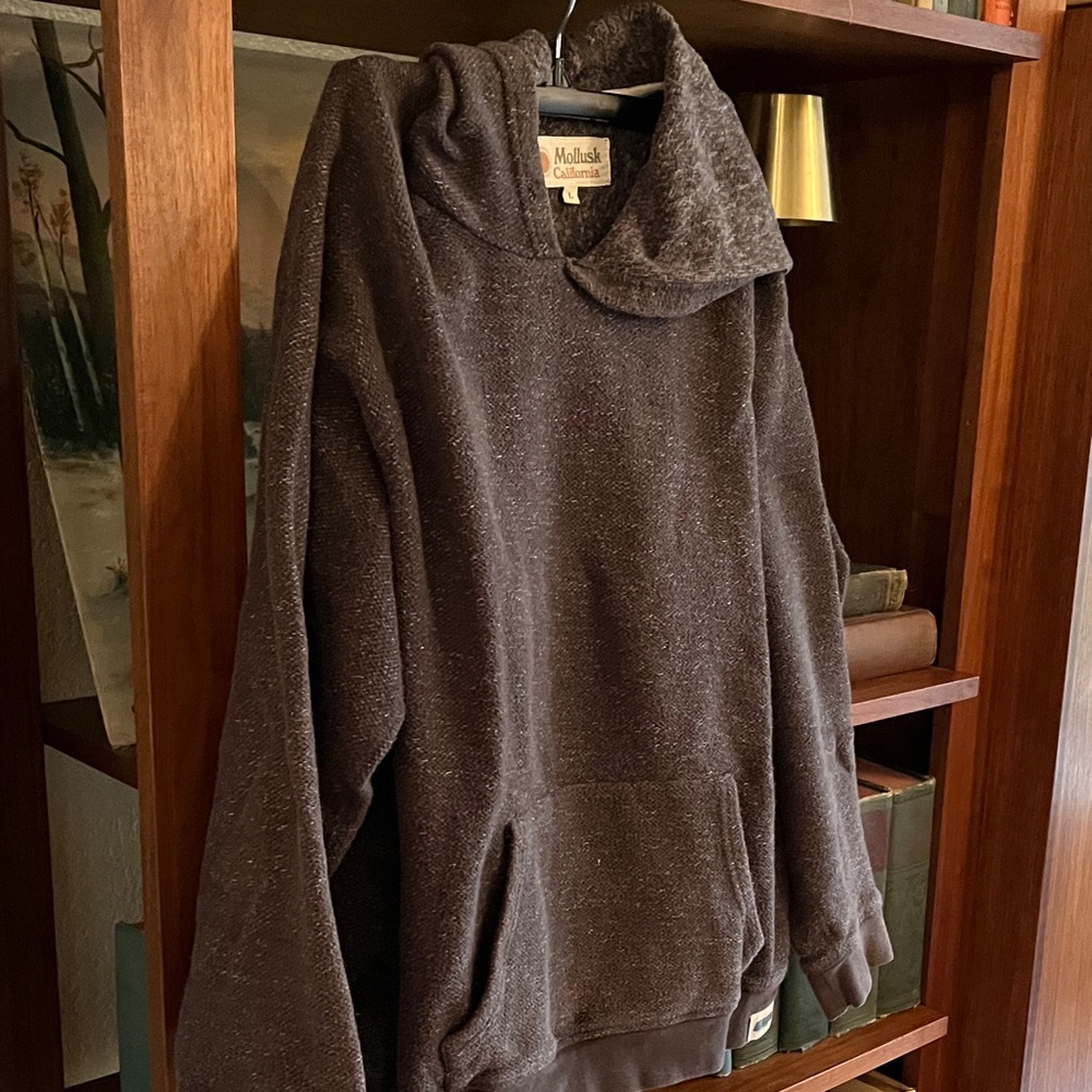 Mollusk California Men's Heather Dark Brown Crewneck Pullover - Picture 5 of 6